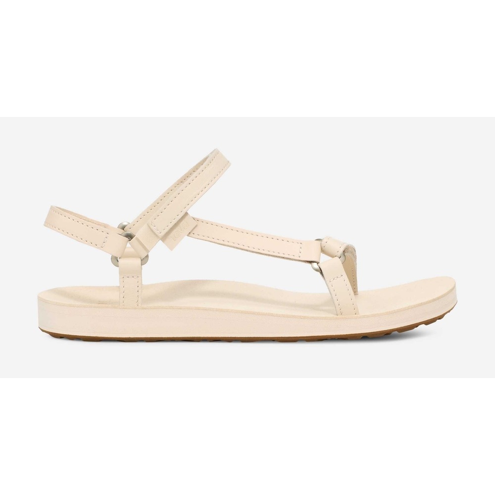Teva Original Universal Slim Sandal Size 7 Cream Leather Everyday Strappy Summer - Picture 2 of 10